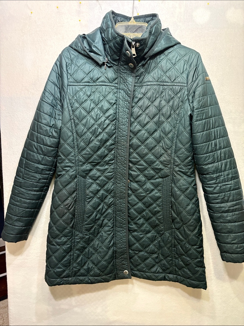 Marc New York Andrew Marc Women's Quilted Hooded Jacket in Deep Teal Size Large